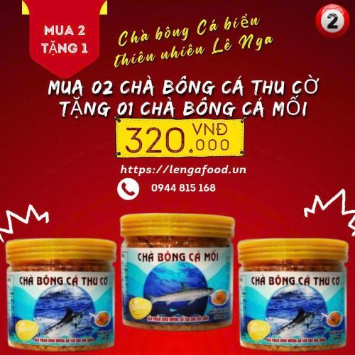 Combo | 02 Chà Bông Cá Thu Cờ Tặng 01 Chà Bông Cá Mối